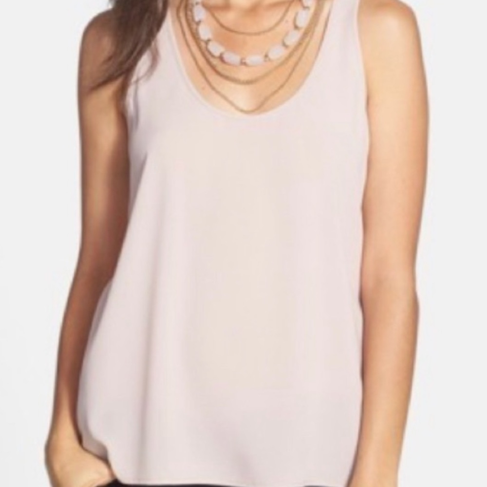 NWOT Frenchi Swing Tank Top Blouse in Rose Water XS silky feel Nude Blush Blouse